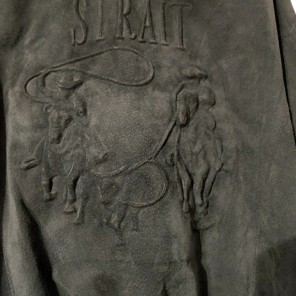 Vintage George Strait 80's Country Suede Leather Letterman Bomber Jacket Unisex - Picture 13 of 16